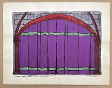 Dessin Art Déco Ferrier-Jourdain Maquette Décor Théâtre Médiéval Rideau de Scène