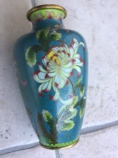 Vase Cloisonné Chinois Décor Fleurs