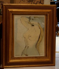 lithographie  femme nue en