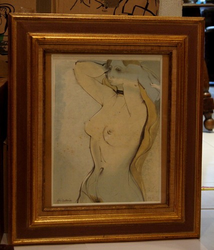 Lithographie femme nue - femme,