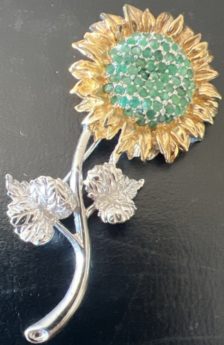 Broche fleur verte - verte,
