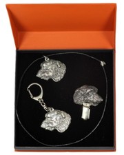 Lévrier irlandais - bijoux dans une boîte orange, Art Dog FR Type 2