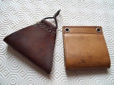 militaria ww1 FR triangle cuir de brelage poilu 14/18 et carré cuir