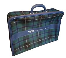 Valise UTA -  VA OU VOUS REVEZ D'ALLER-Écossais vert des années 1960 -Vintage 
