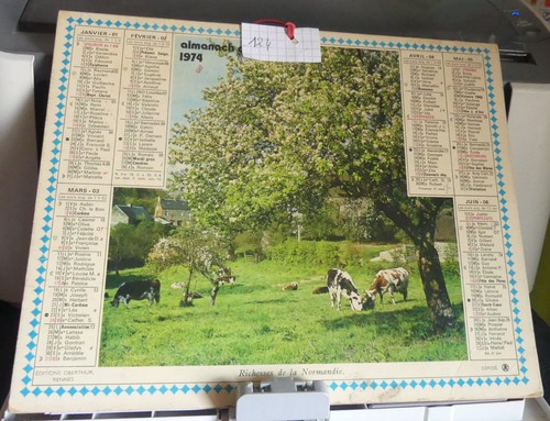 Calendrier des postes - , 1974