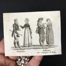 Gravure 1er Empire Début XIXè Costume Français Italiens Campagnes Napoléon Rome