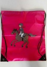 sac enfant nylon rose piscine gym peint main fille cheval équitation