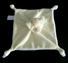 *. DOUDOU PLAT AVENE PEDIATRIL MOUTON AGNEAU BLANC ECRU BLEU EXCELLENT ETAT