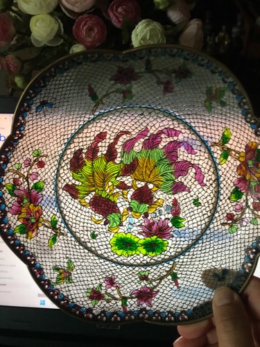 Cloisonne assiette plat - cloisonne,