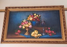 Un Tableau de fleurs peintes