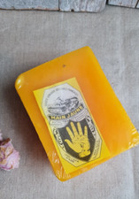 ANCIEN BLOC DE CIRE POUR MEUBLE PUBLICITAIRE LA MAIN JAUNE JAMAIS OUVERT