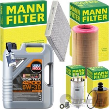 Mann Kit D'Inspection + Liqui Moly 5W-30 Huile Convient pour Fiat Ducato 115