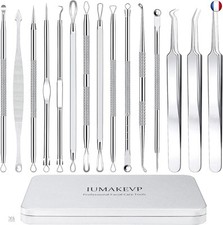 Extracteur Point Noir, IUMAKEVP 15 Pièces Tire Comédons Pince Professionnels en 