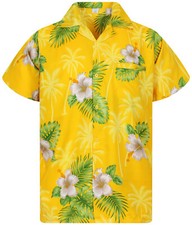 Funky Chemise Hawaïenne Small Flower Jaune