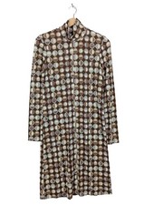 MALIPARMI Robe à manches longues Dames Robe T EU 38 brun-blanc cassé-gris clair