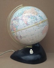 Ancien globe terrestre lumineux JOUETS MONT BLANC VULLIERME vintage mappemonde
