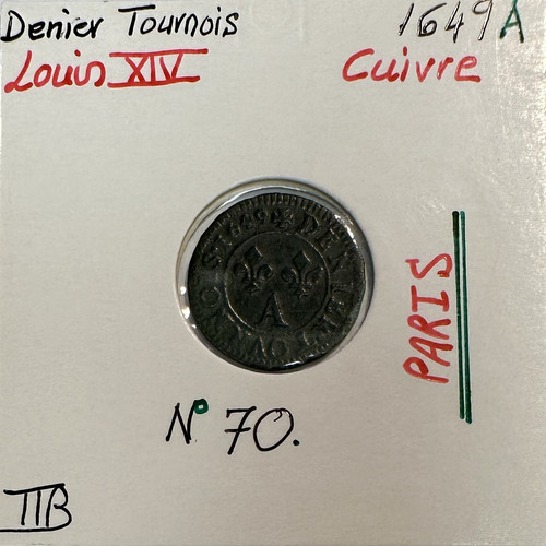 Denier tournois louis xiv - -,