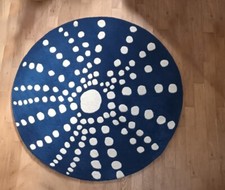TAPIS OURSIN Sjöborre - Bleu - Ø 150 cm