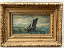 Voilier en Mer agitée. Huile