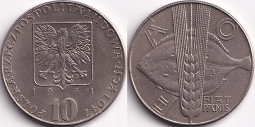 Zlotys 1971 pologne polska - 10,