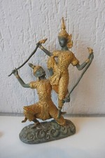 Bronze, Figurine En Bronze, Hanuman Combat Avec Thotsakan, Asie (Thaïlande)