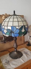 Ancienne Lampe Vintage Tiffany pied bronze 48 cm hauteur