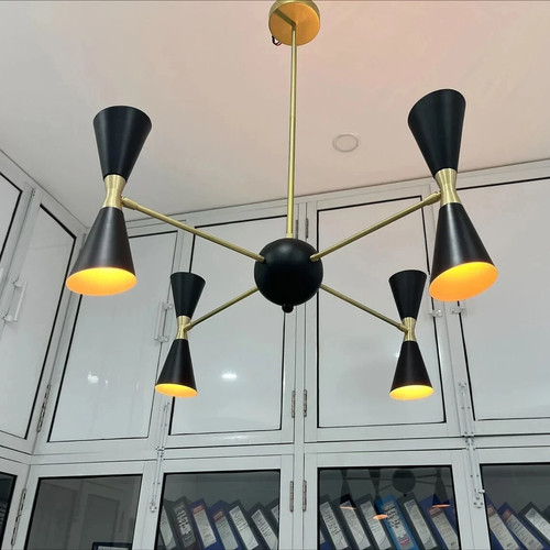 Lustre lumineux noir mat