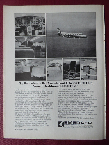 1977 pub embraer emb 110p2 - pub,