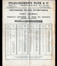 BESANCON (25) OUTILLAGE / OUTILS AMERICAINS "Ets. BLUM & Cie" CATALOGUE en 1913