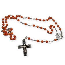 Rosaire en argent avec perles