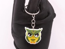 Porte-clés chouette verte et jaune - bijou de sac tendance en plastique