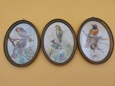3 tableaux peinture oiseaux