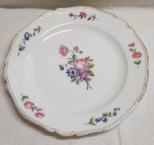 PLAT ROND NAPOLEON III   EN PORCELAINE DECOR FLORAL