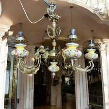 Lustre 6 lumières en bronze