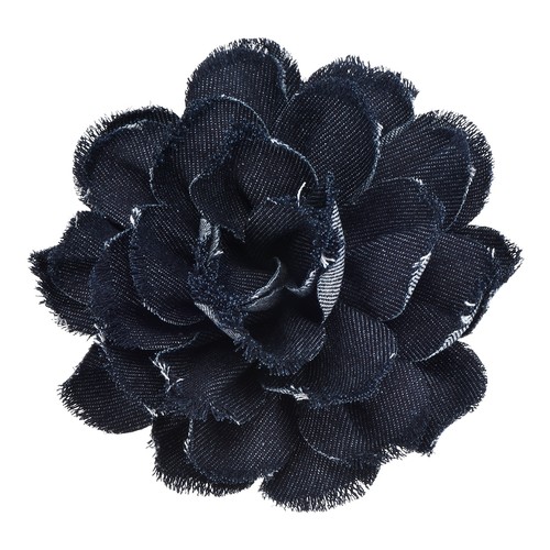 Broche fleur tissu denim - broche,