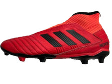 Adidas Football Coffre Predator 19.3 Laceless FG Active Rouge Noire UK9.5 Vgc