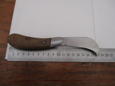 ANCIEN PETIT COUTEAU PLIANT SERPETTE MANCHE EN BOIS GIMEL