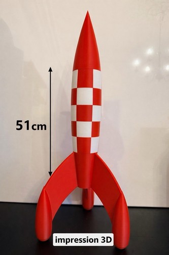 Fusée style tintin impression - tintin,