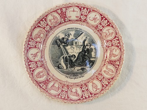 Assiette parlante bordeaux - assiette,