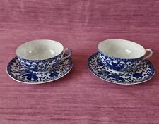 ANCIENNES 2 TASSES ET SOUS TASSES COQUILLE D'OEUF PORCELAINE DU JAPON AVANT 1945