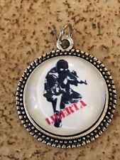 PENDENTIF MÉDAILLON Métal Argenté Vieilli 25mm Ribellu Corse Liberta Corsica