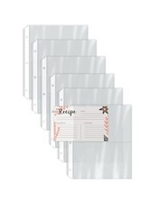 50Ct Clear Recipe Cards Pages