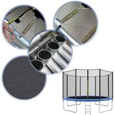 Trampoline Rond  Bleu Jardin Filet Sécurité Couverture  Protection Echelle Jeux