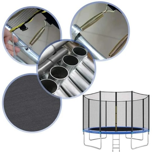 Trampoline rond bleu jardin - trampoline,