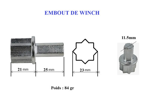 Sailboat winch bit adaptor - winch,