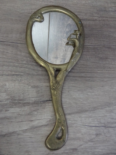 Miroir main laiton art - miroir,