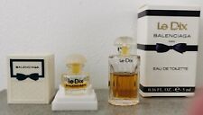 lot de 2 miniatures parfum Le Dix Balenciaga, ancienne boite bakélite et récente