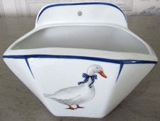 Porte filtre café ou vide-poche mural Oie Porcelaine Pierre-Jean Valette Sarlat