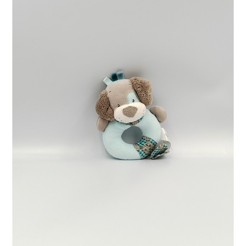 Doudou hochet chien gris - , bleu