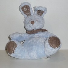 Doudou Lapin Nicotoy - Bleu marron